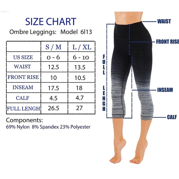 Ombre leggings dry fit workout pants teal - Picture 4 of 4